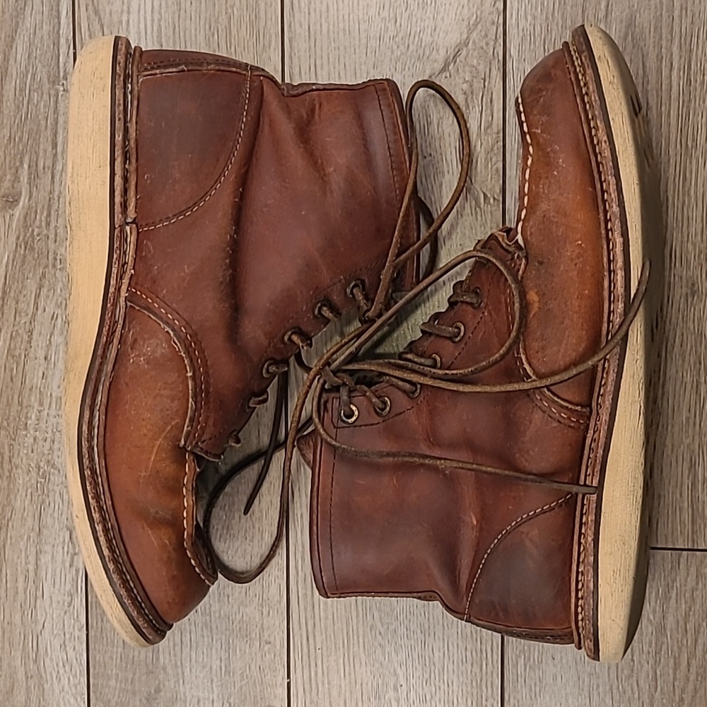 RED WING SHOES #1907 Heritage Classic Brown Tan Leather USA 9‎ D Mens Work Boots